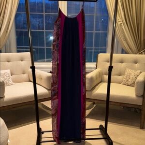 Vibrant Pink and Navy Maxi Dress